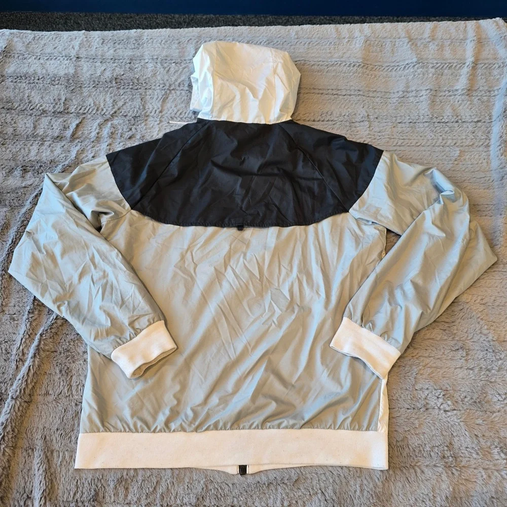 Nike Windrunner Hooded Jacket Mens Small Black White Grey Colorblock Windbreaker